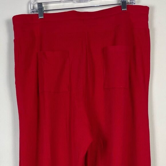 Lauren Ralph Lauren Thermal Waffle Knit Wide Leg Pants Size 1XL NEW Red - Picture 7 of 10